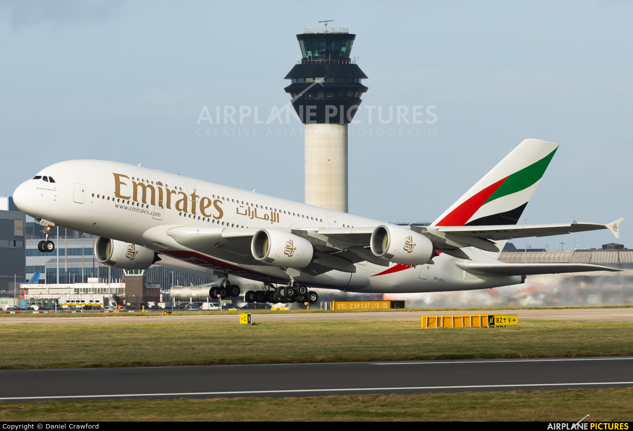 Emirates Airlines A6-EEJ aircraft at Manchester