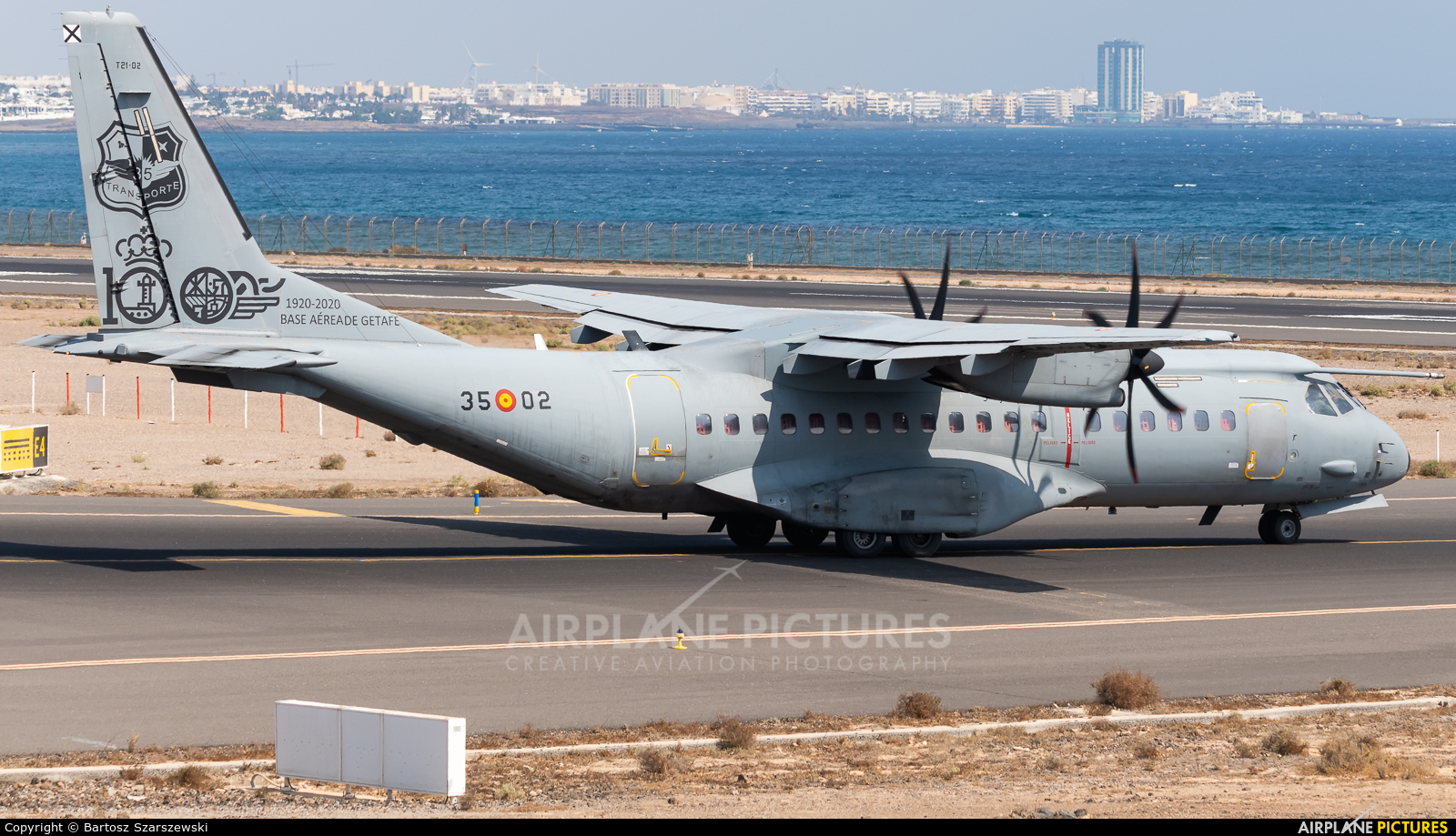 Spain - Air Force T.21-02 aircraft at Lanzarote - Arrecife
