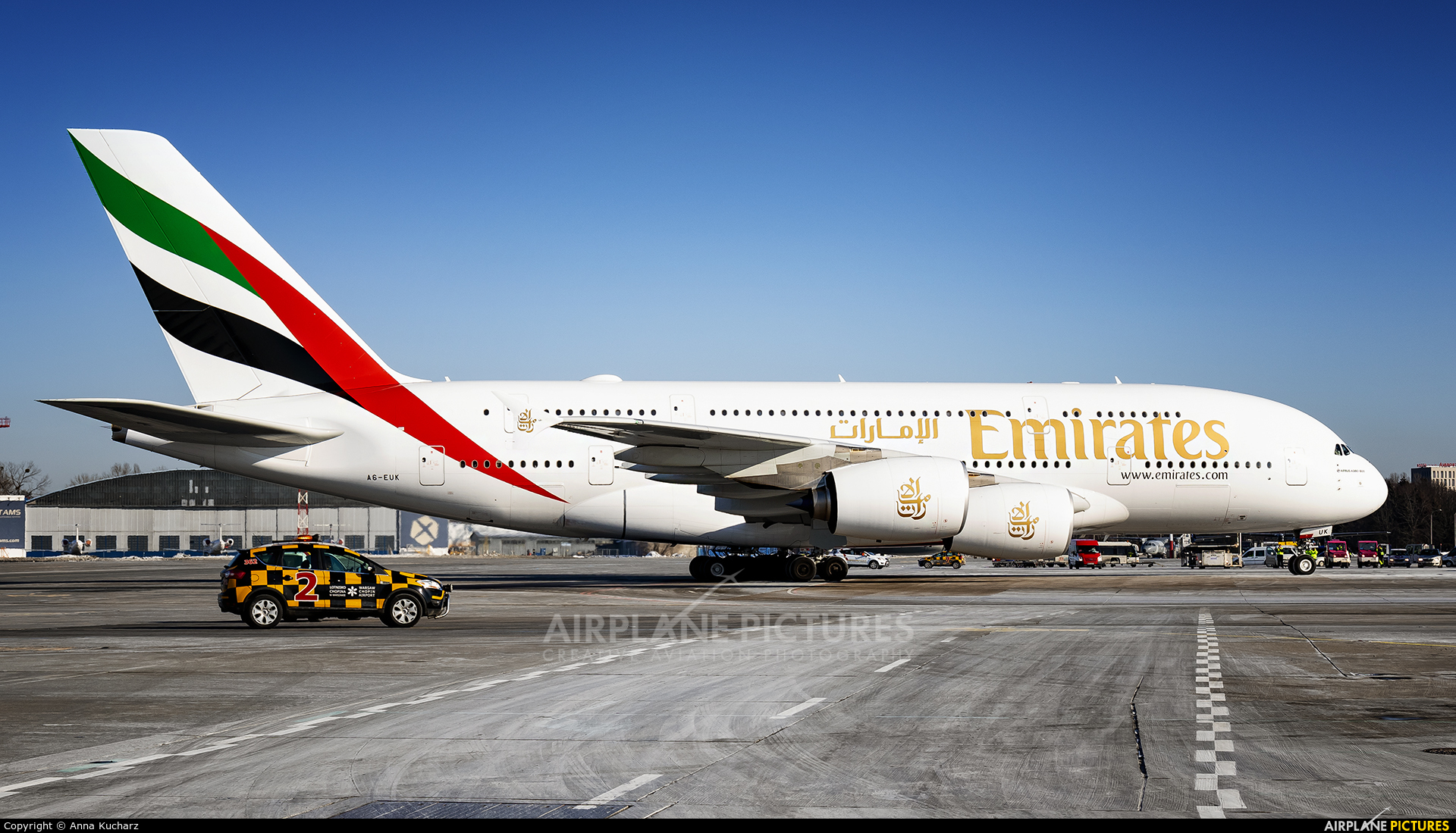 Emirates Airlines A6-EUK aircraft at Warsaw - Frederic Chopin