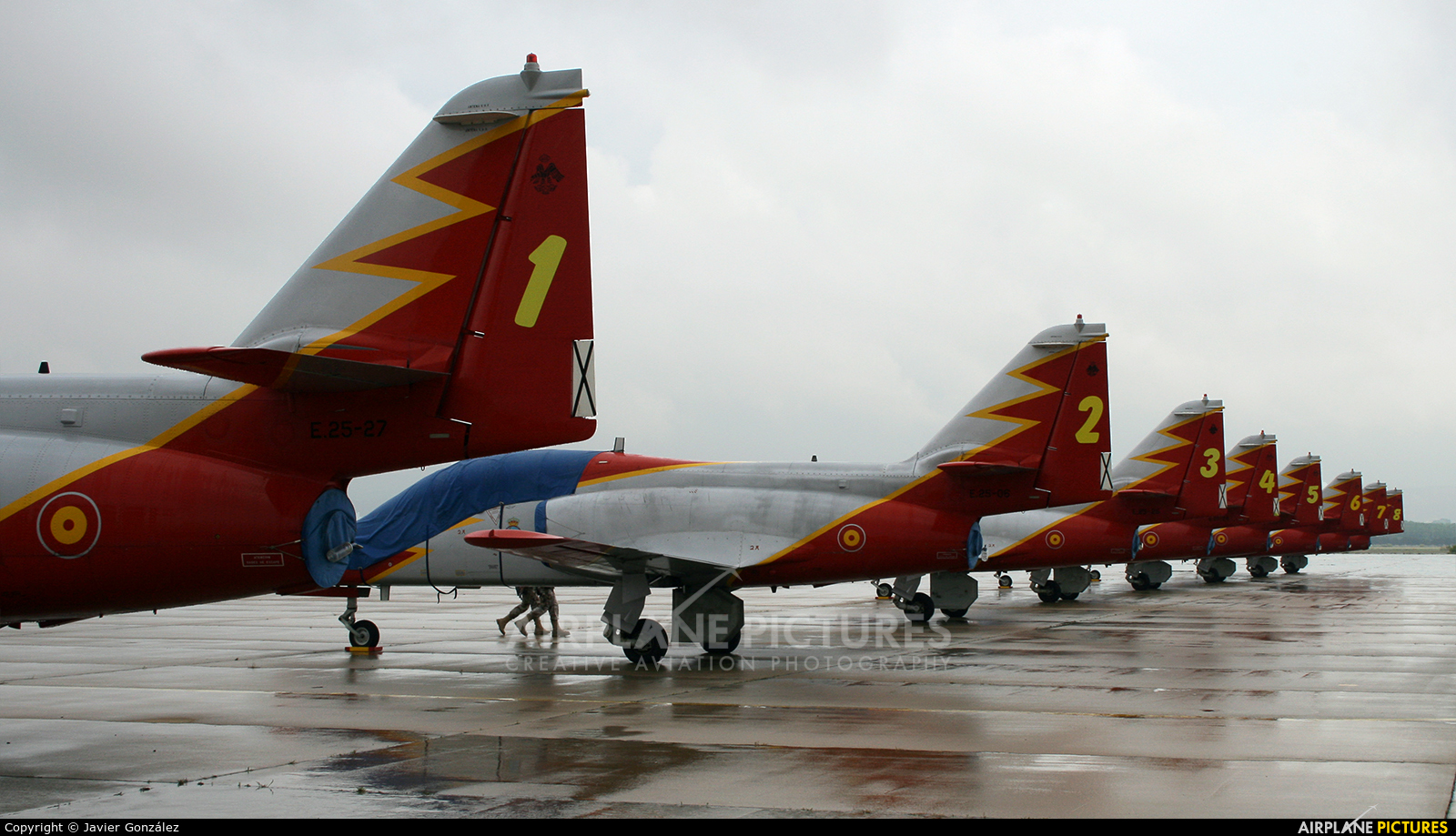 Spain - Air Force : Patrulla Aguila E.25-27 aircraft at Zaragoza
