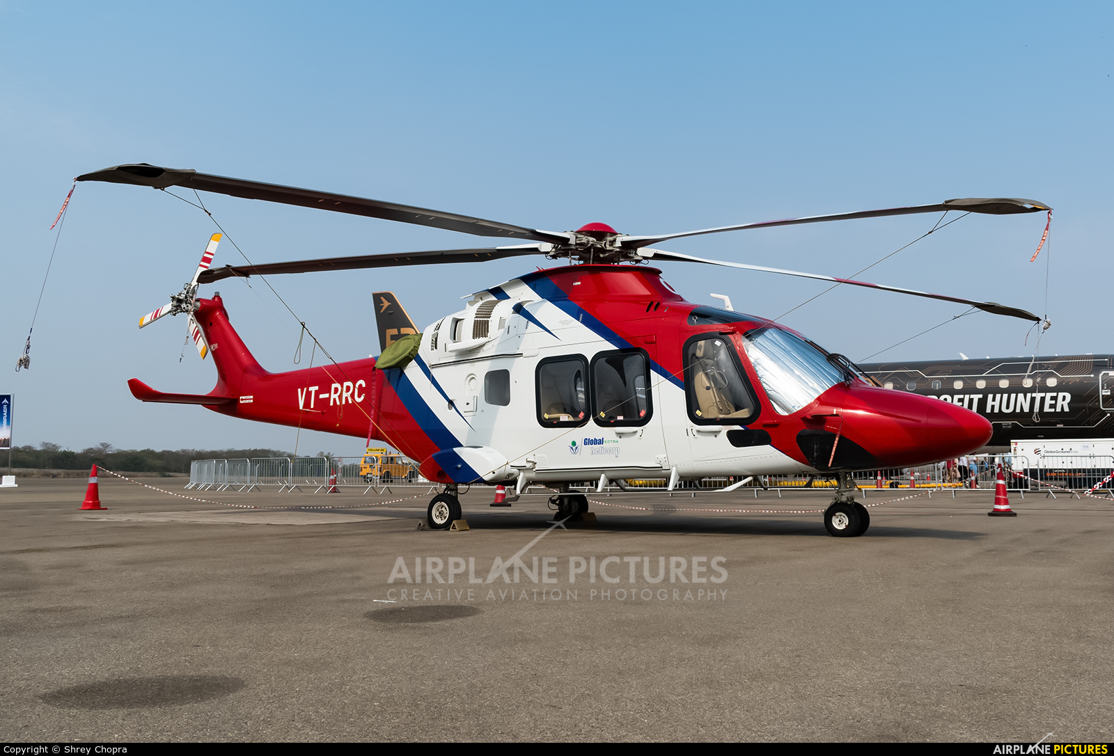 Global Vectra Helicorp VT-RRC aircraft at Begumpet