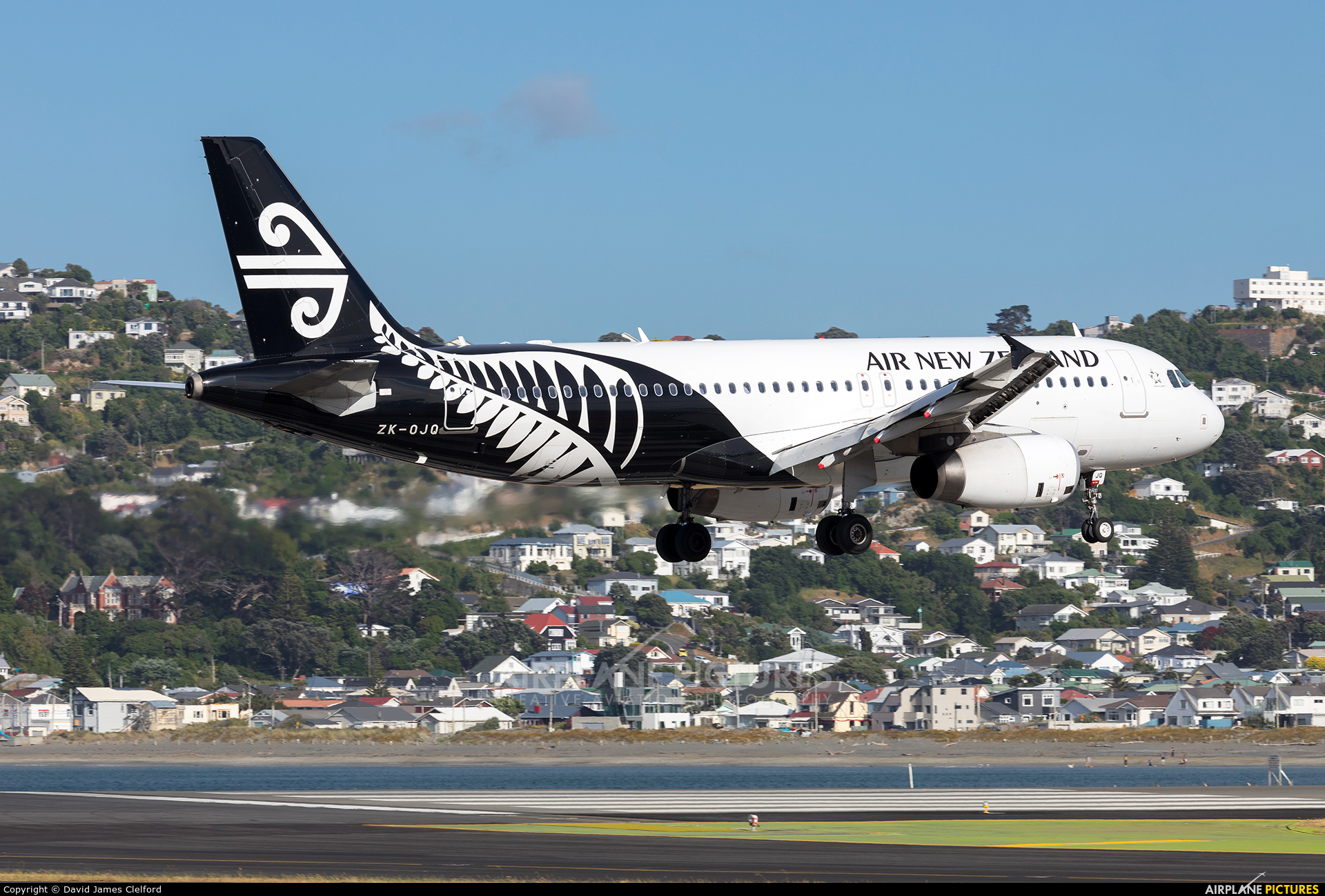 Air New Zealand ZK-OJQ aircraft at Wellington Intl