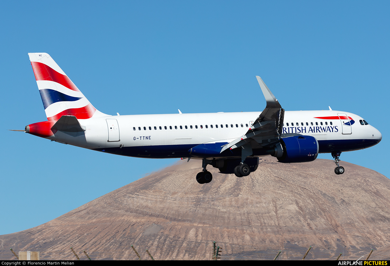 British Airways G-TTNE aircraft at Lanzarote - Arrecife