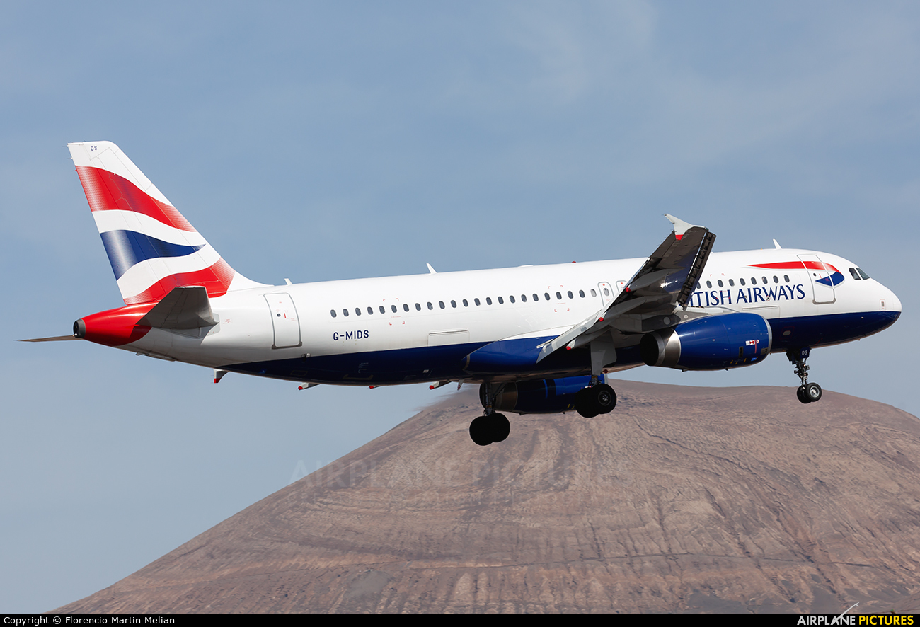 British Airways G-MIDS aircraft at Lanzarote - Arrecife