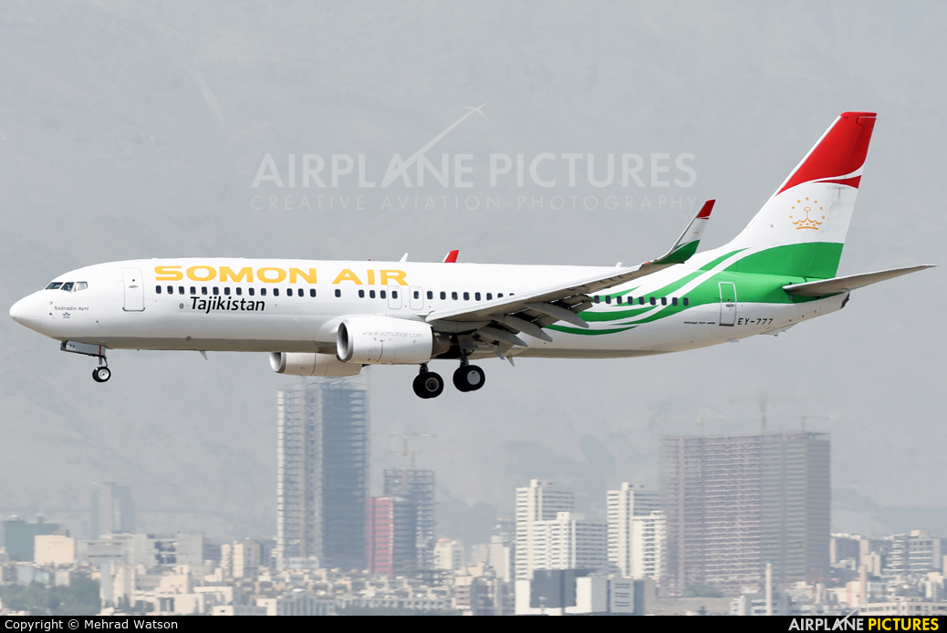 Somon Air EY-777 aircraft at Tehran - Mehrabad Intl