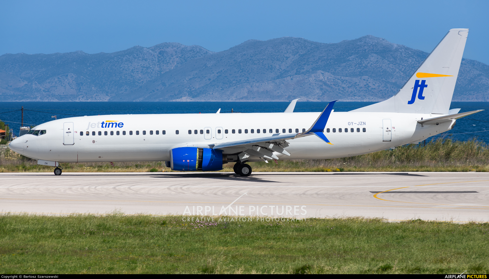 Jet Time OY-JZN aircraft at Rhodes - Diagoras