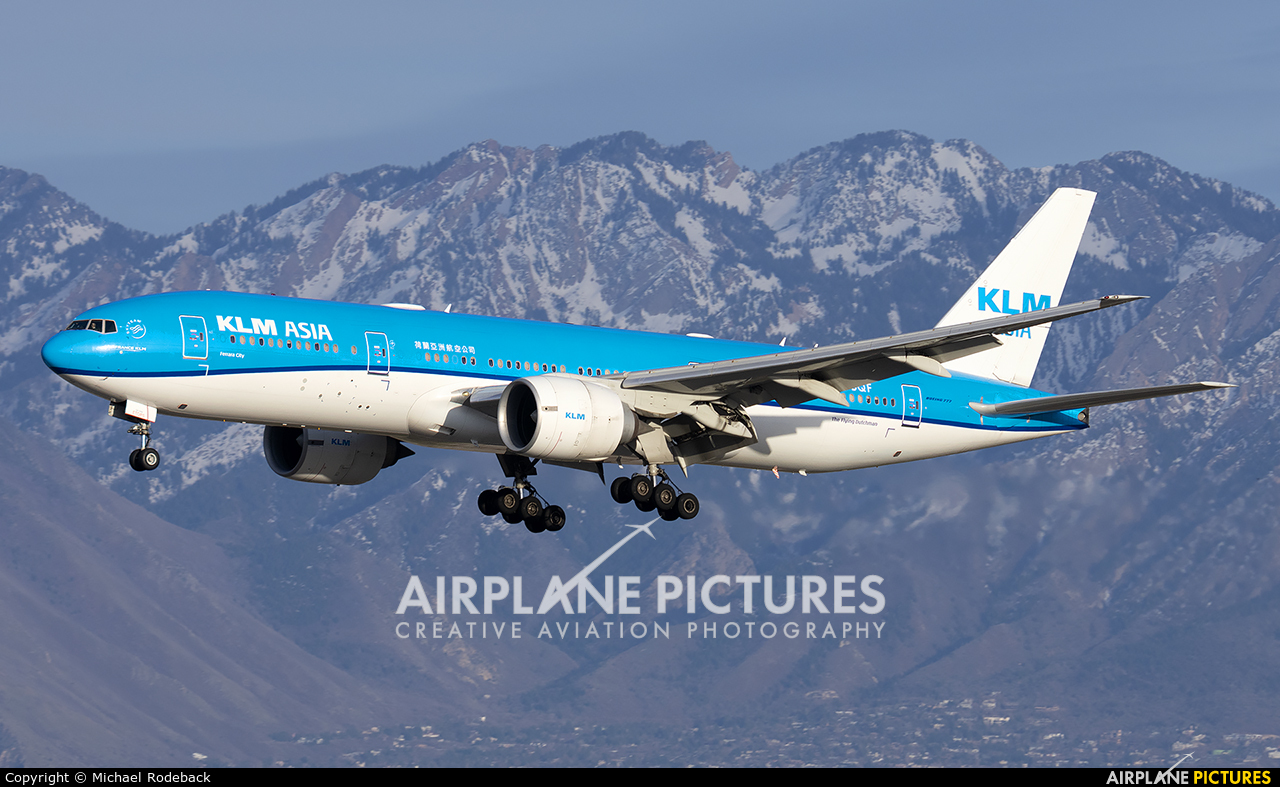KLM Asia PH-BQF aircraft at Salt Lake City