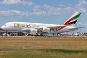 A6-EVS - Emirates Airlines Airbus A380 aircraft