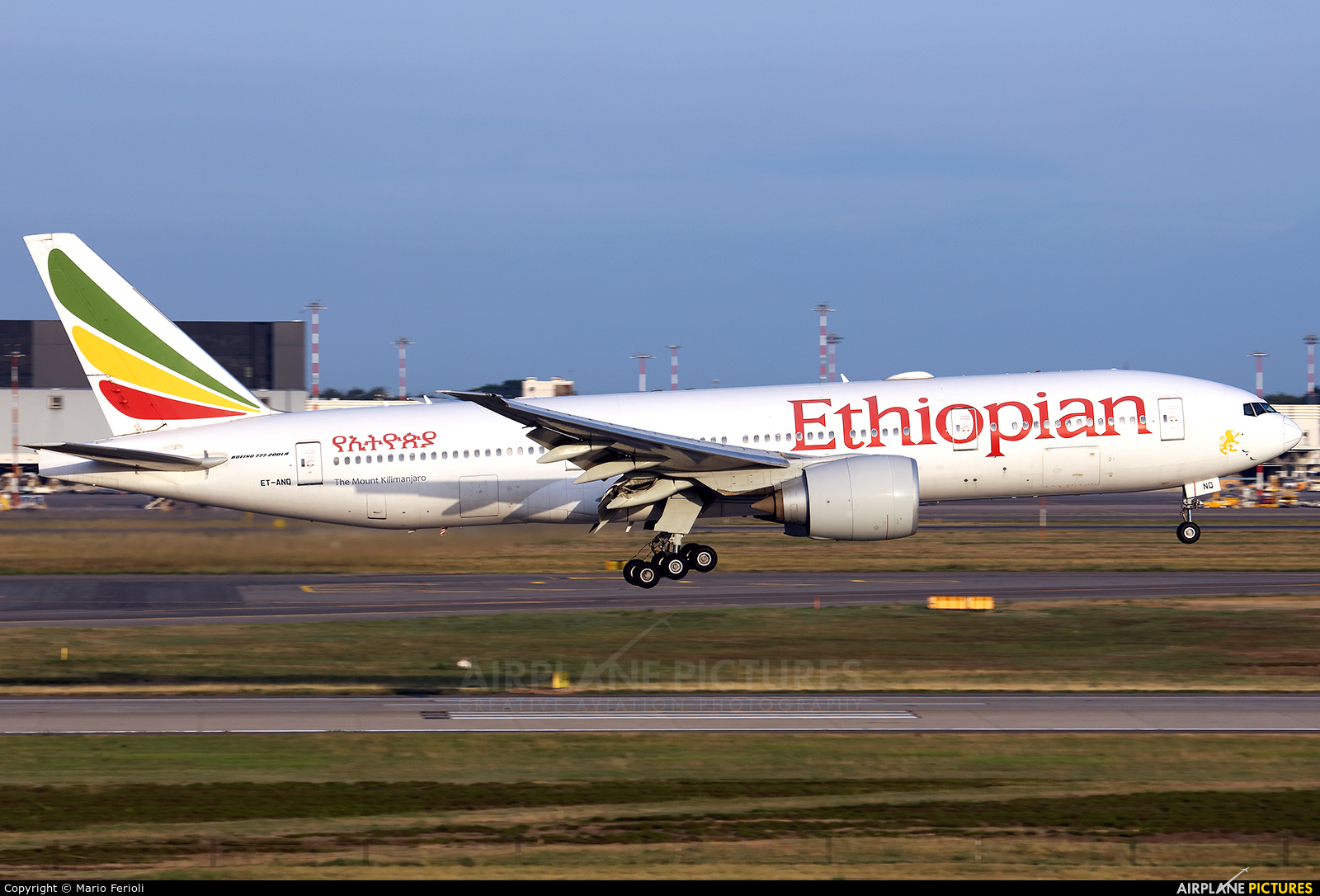 Ethiopian Airlines ET-ANQ aircraft at Milan - Malpensa