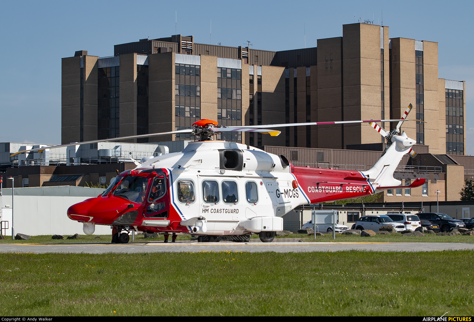 UK - Coastguard G-MCGS aircraft at Inverness Raigmore Hospital