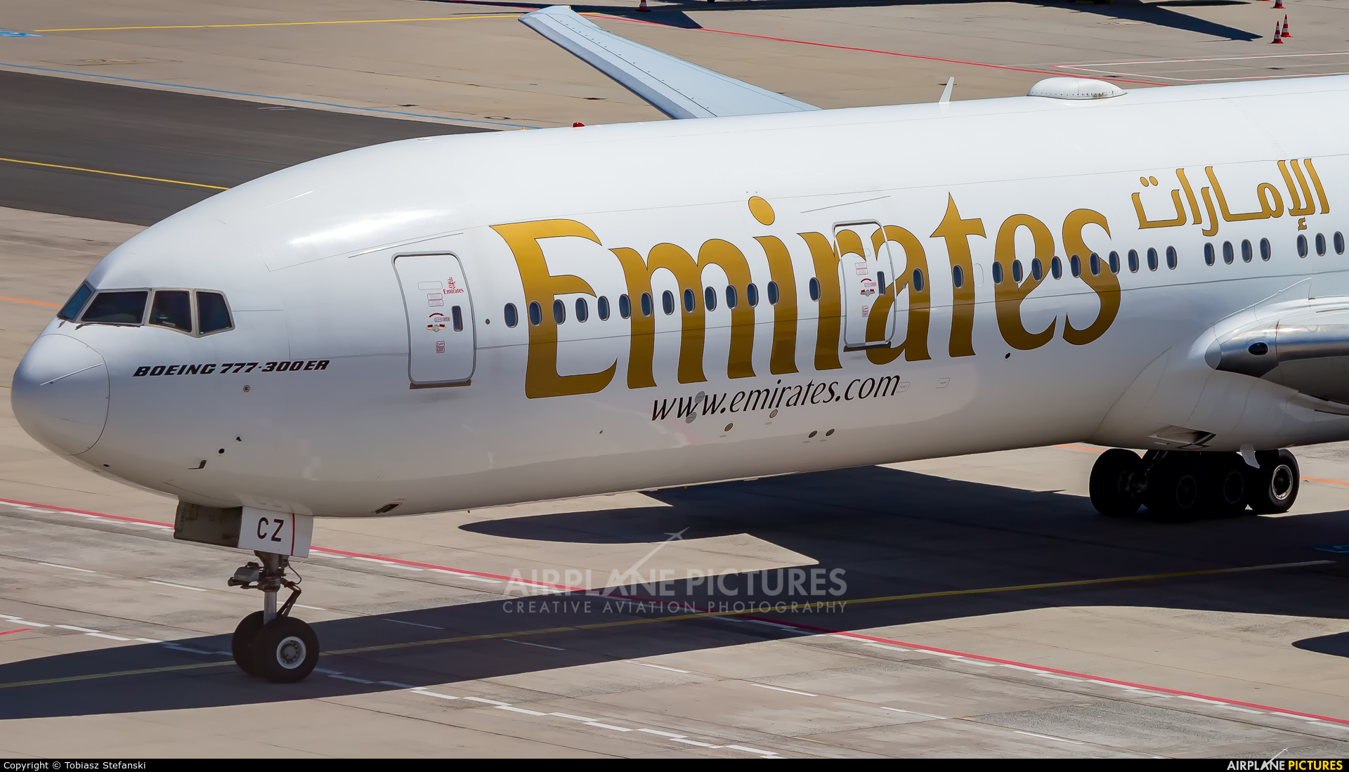 Emirates Airlines A6-ECZ aircraft at Frankfurt