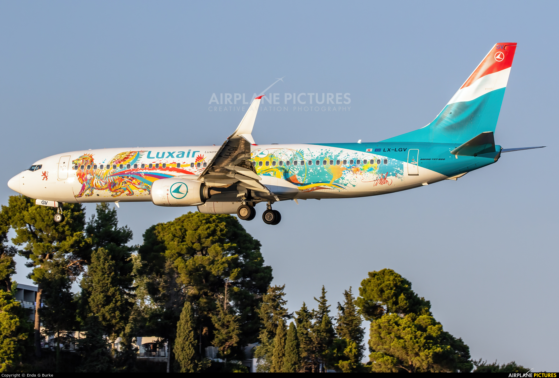 Luxair LX-LGV aircraft at Corfu - Ioannis Kapodistrias