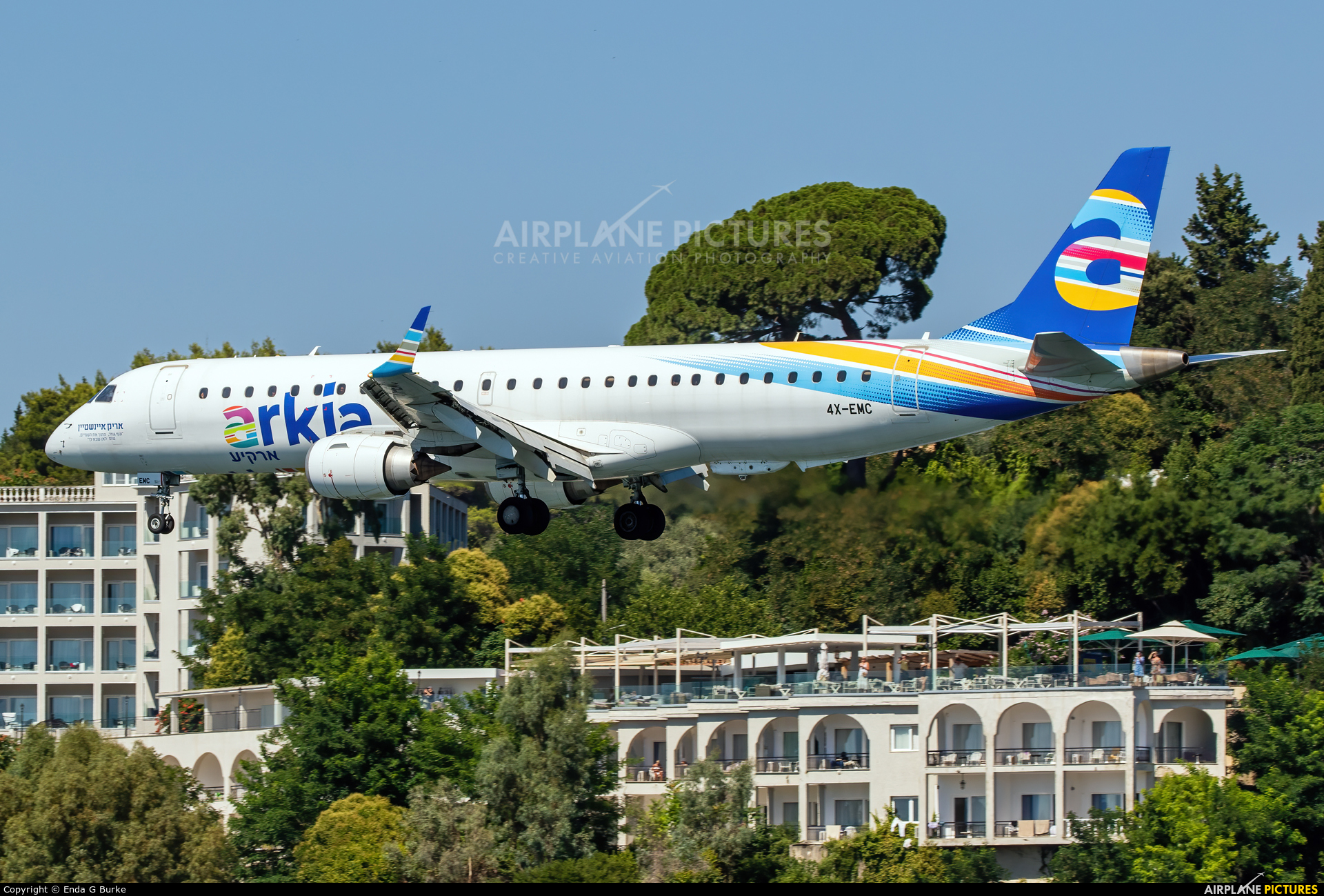 Arkia 4X-EMC aircraft at Corfu - Ioannis Kapodistrias