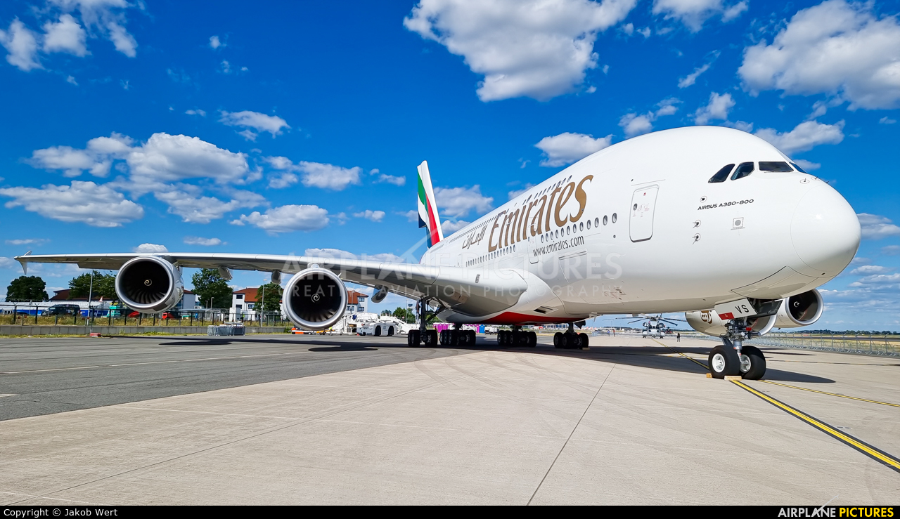 Emirates Airlines A6-EVS aircraft at Berlin - Brandenburg