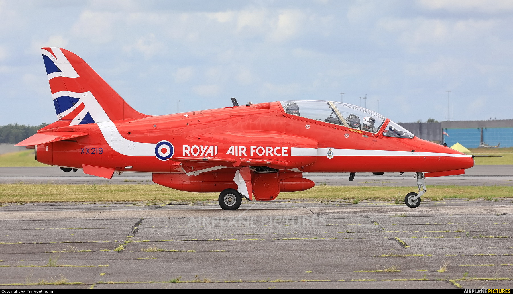 Royal Air Force "Red Arrows" XX219 aircraft at Karup