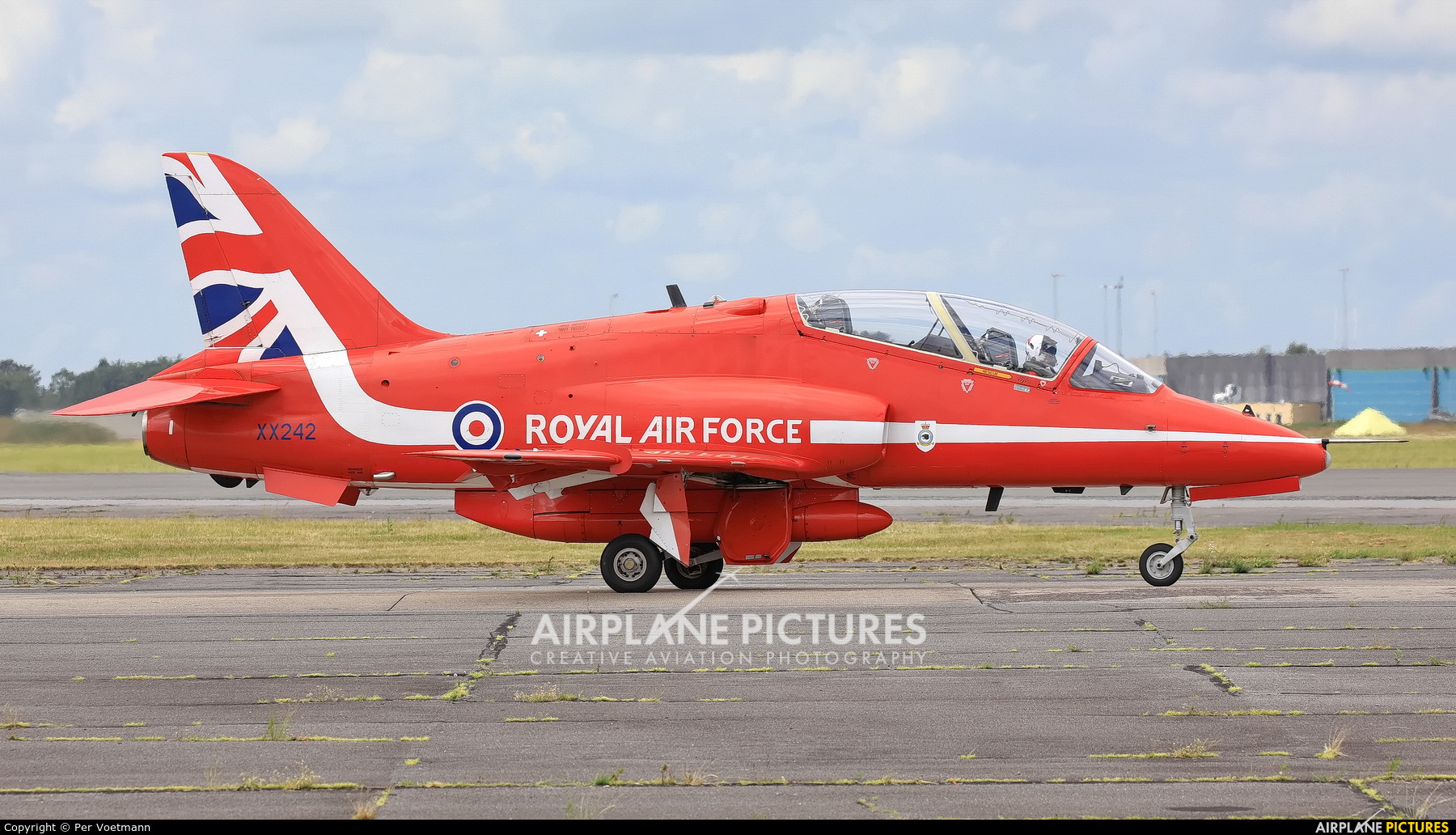 Royal Air Force "Red Arrows" XX242 aircraft at Karup