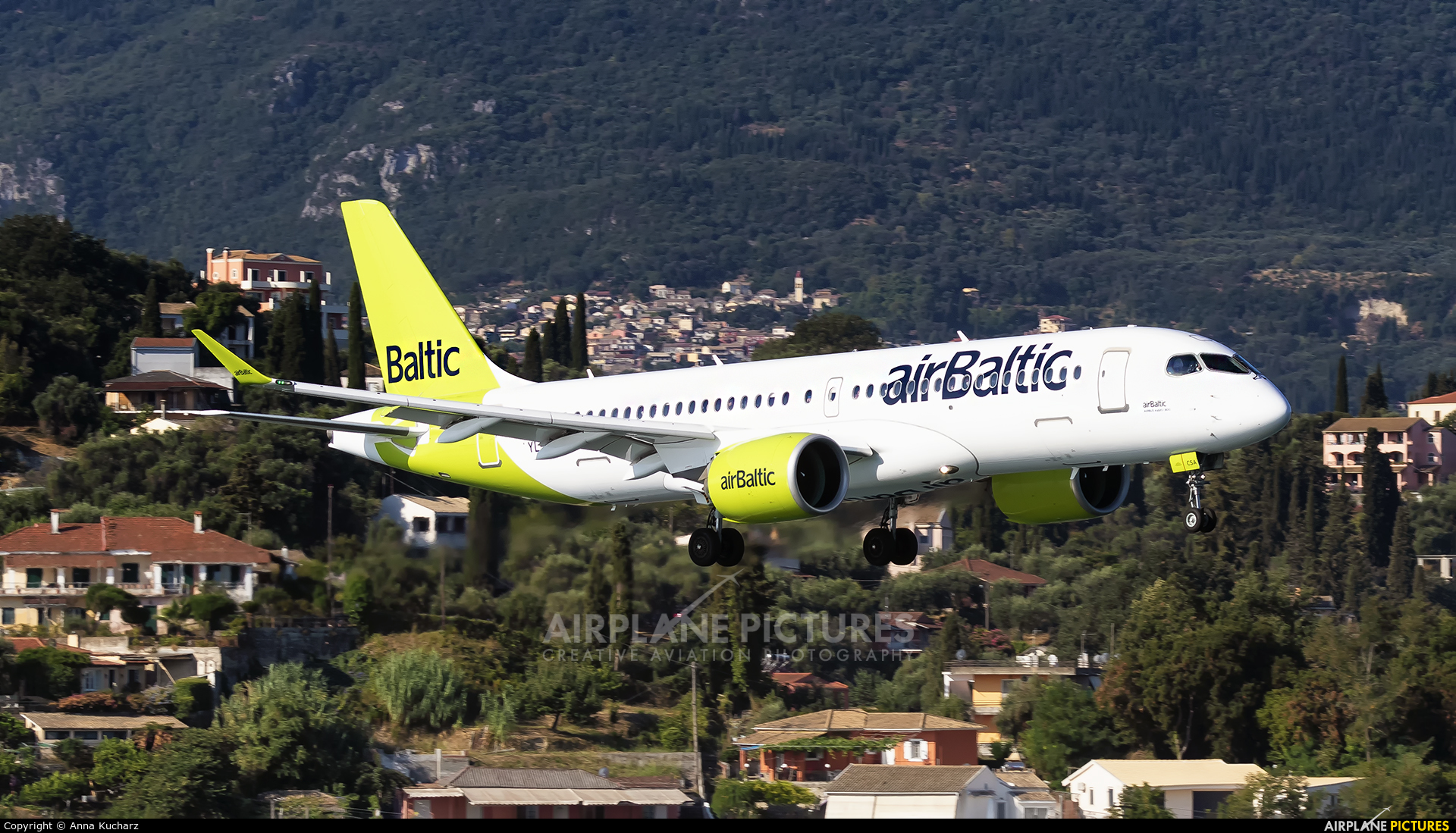 Air Baltic YL-CSA aircraft at Corfu - Ioannis Kapodistrias
