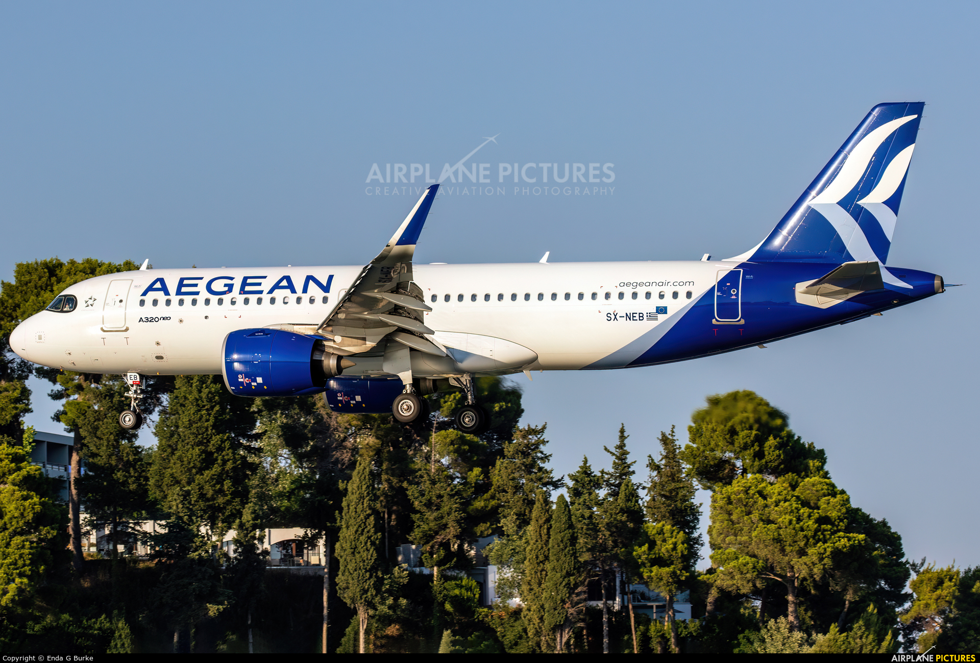 Aegean Airlines SX-NEB aircraft at Corfu - Ioannis Kapodistrias