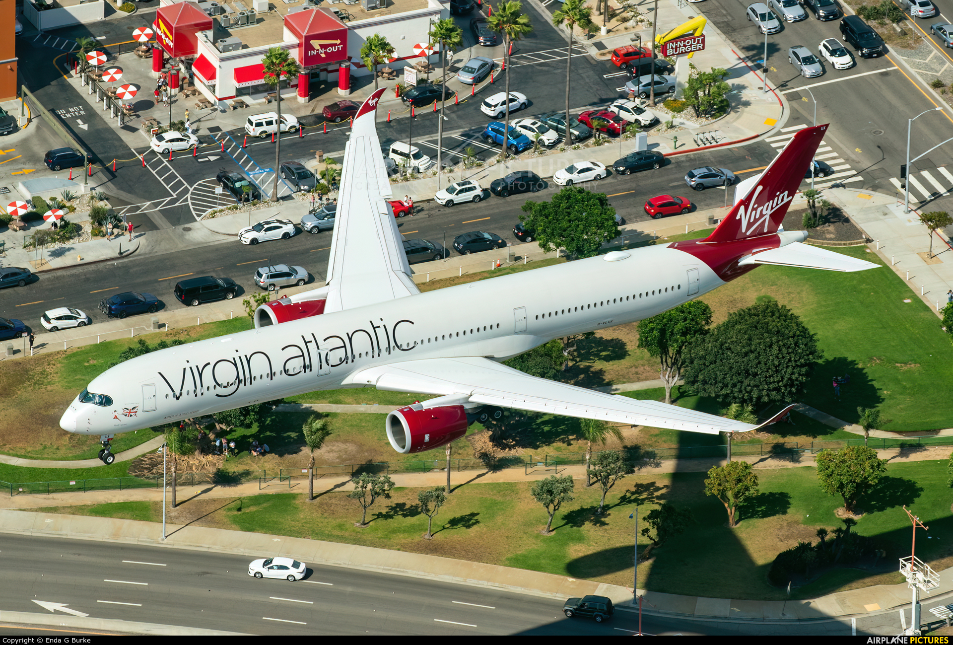 Virgin Atlantic G-VLUX aircraft at Los Angeles Intl