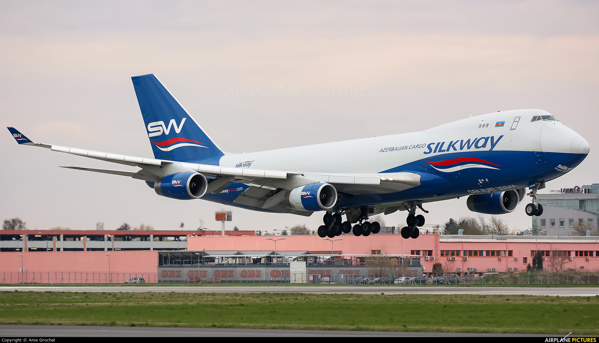 Silk Way Airlines 4K-SW888 aircraft at Warsaw - Frederic Chopin