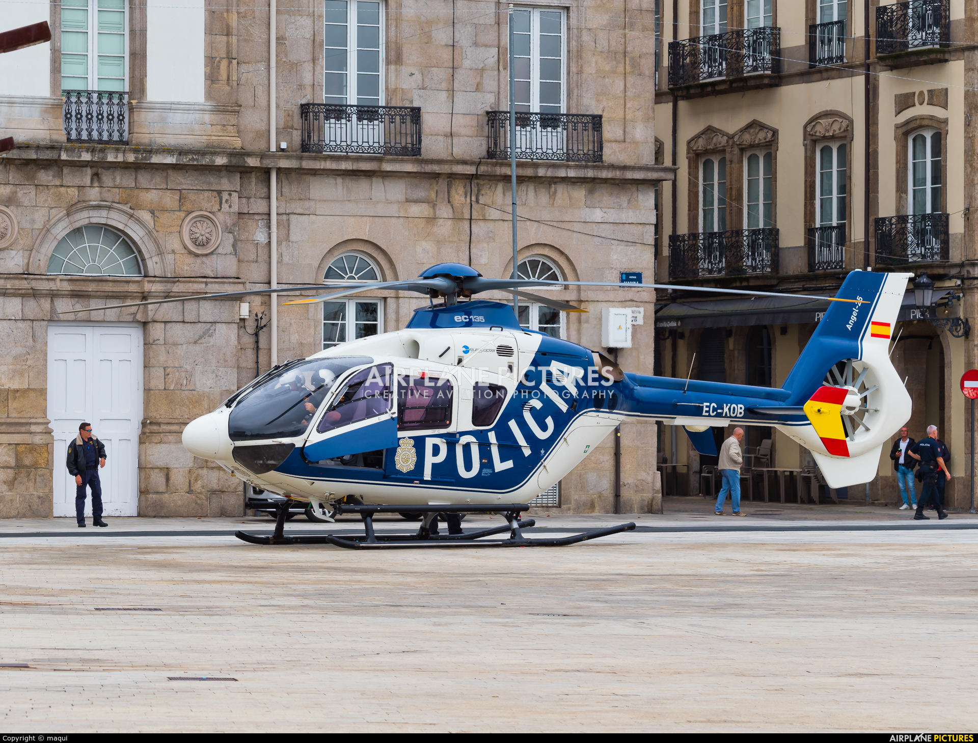 Spain - Police EC-KOB aircraft at La Coruña - City Harbour