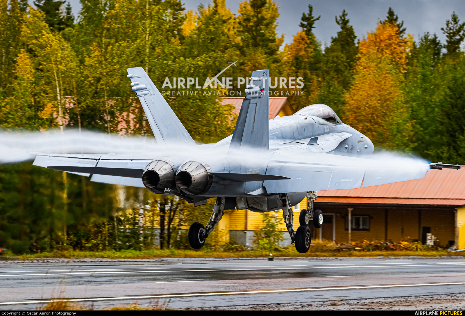 Finland - Air Force HN-453 aircraft at Off-Airport - Joutsa highway strip