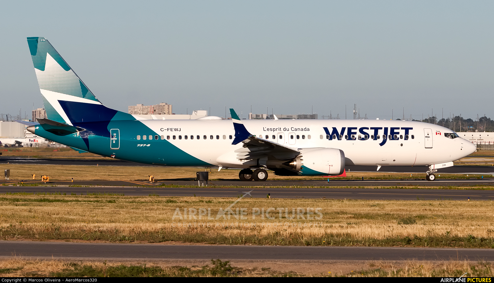 WestJet Airlines C-FEWJ aircraft at Toronto - Pearson Intl, ON