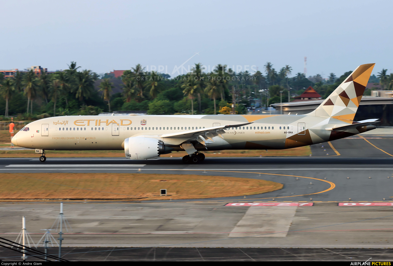 Etihad Airways A6-BNA aircraft at Phuket