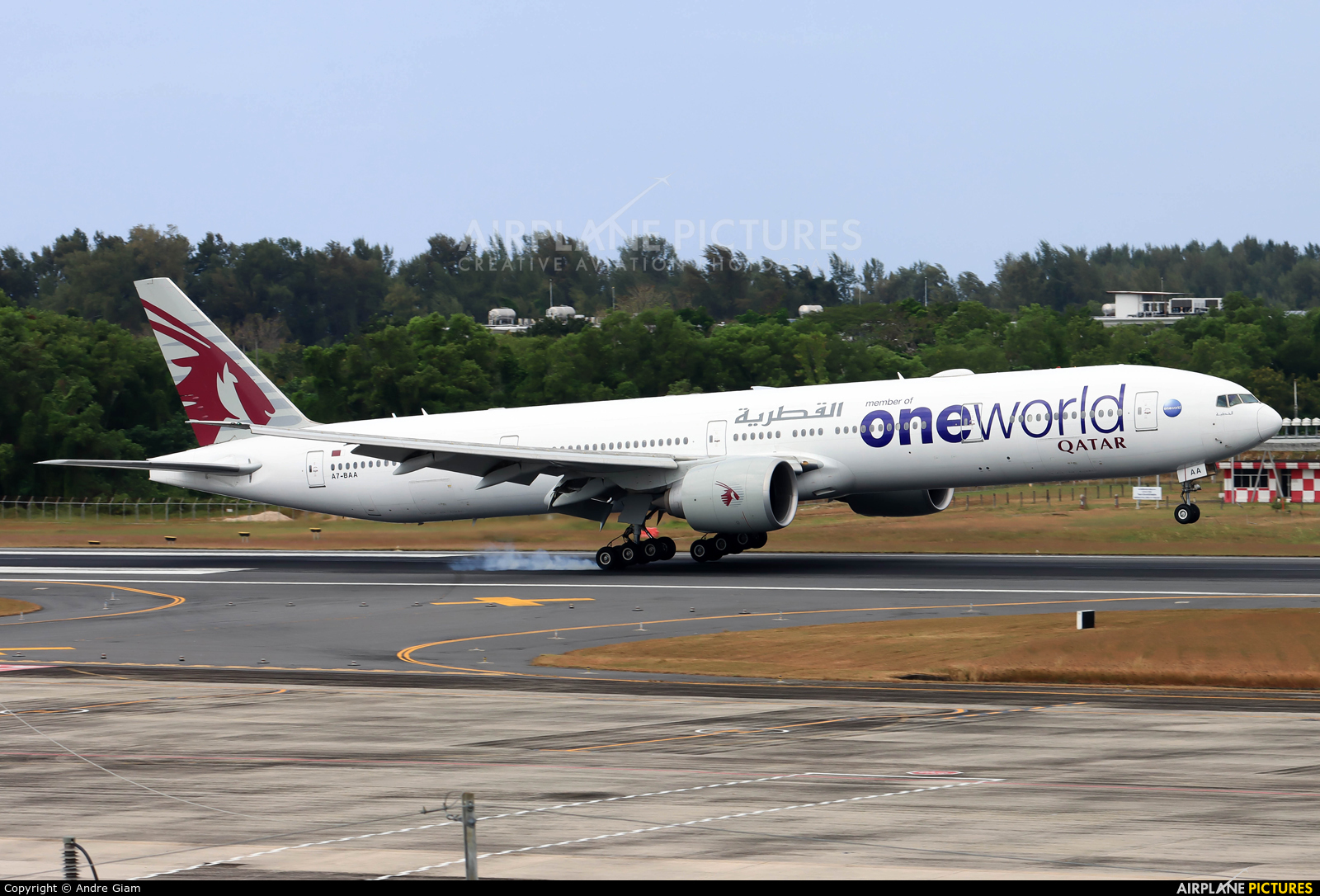 Qatar Airways A7-BAA aircraft at Phuket