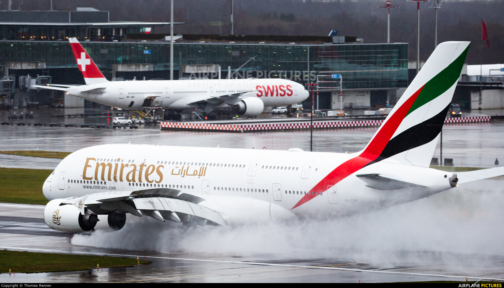 Emirates Airlines A6-EOB aircraft at Zurich
