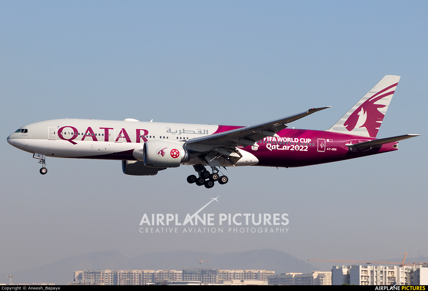Qatar Airways A7-BBI aircraft at Mumbai - Chhatrapati Shivaji Intl
