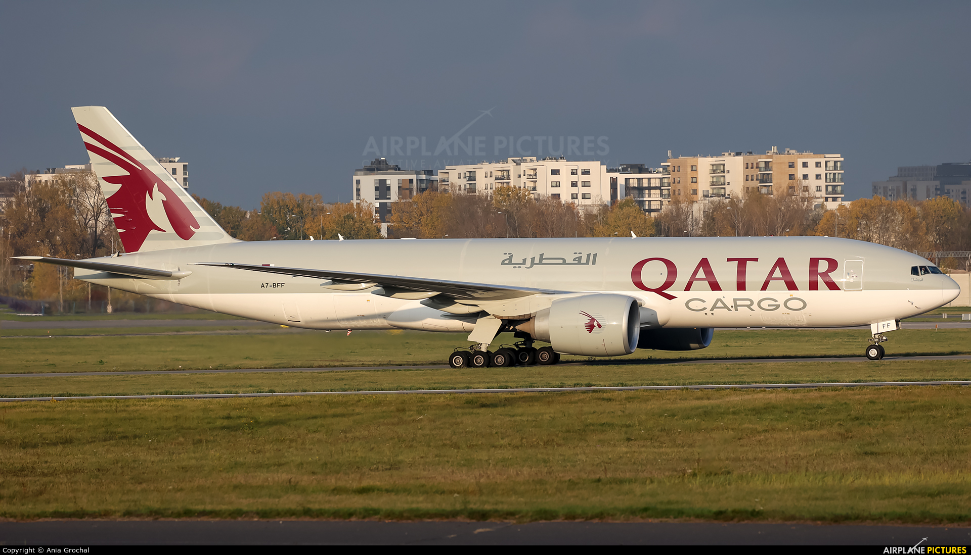Qatar Airways Cargo A7-BFF aircraft at Warsaw - Frederic Chopin