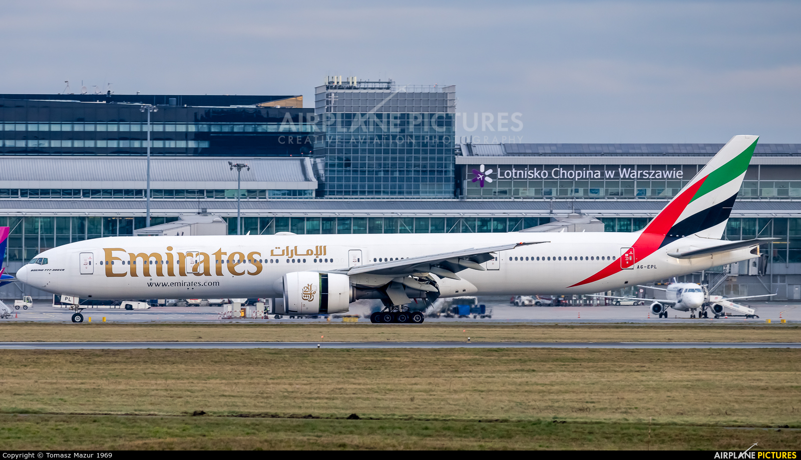 Emirates Airlines A6-EPL aircraft at Warsaw - Frederic Chopin