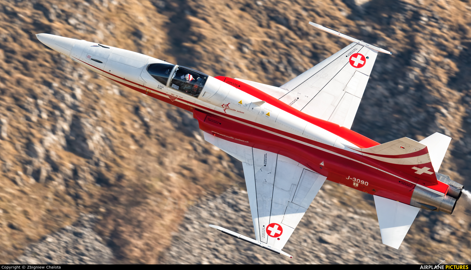 Switzerland - Air Force: Patrouille Suisse J-3090 aircraft at Ebenfluhe Range, Axalp