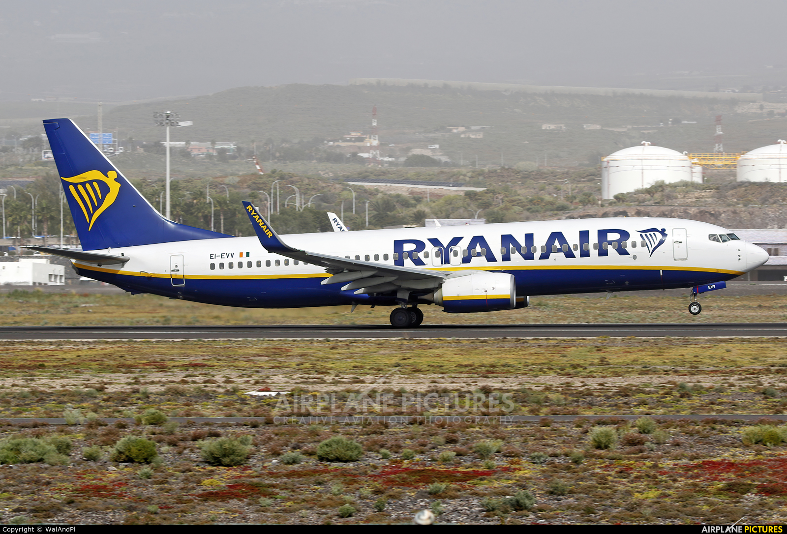 Ryanair EI-EVV aircraft at Tenerife Sur - Reina Sofia