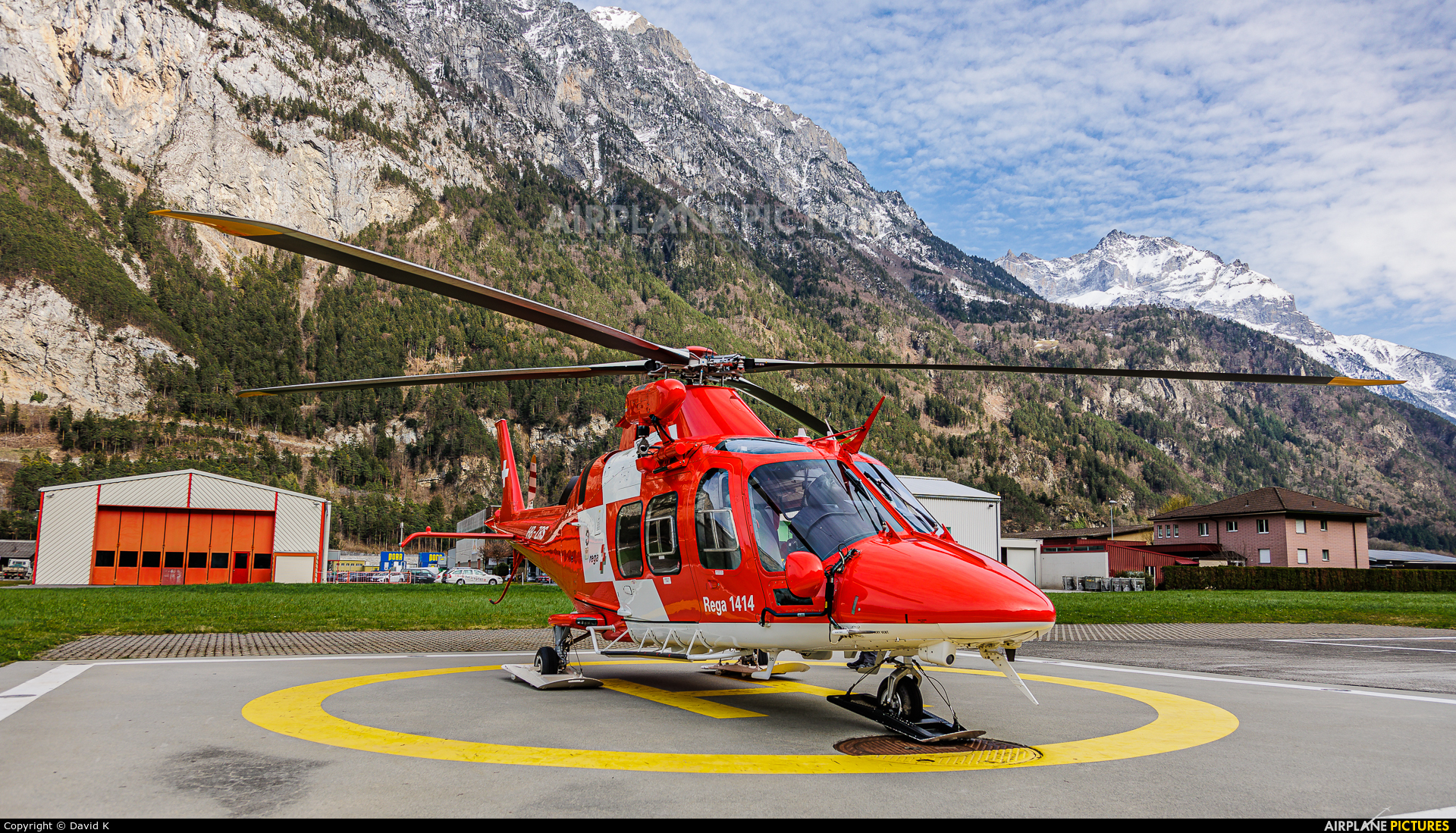 REGA Swiss Air Ambulance  HB-ZRS aircraft at Erstfeld heliport