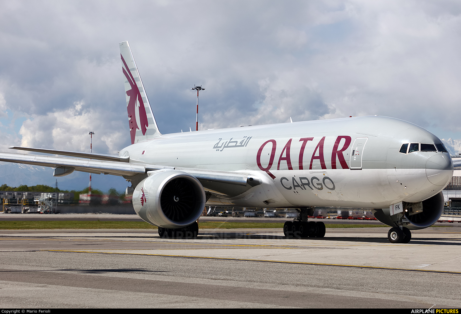 Qatar Airways Cargo A7-BFK aircraft at Milan - Malpensa