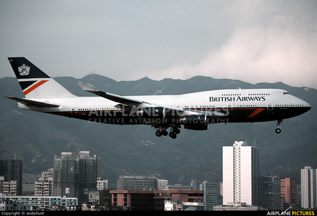 British Airways G-CIVA aircraft at HKG - Kai Tak Intl CLOSED
