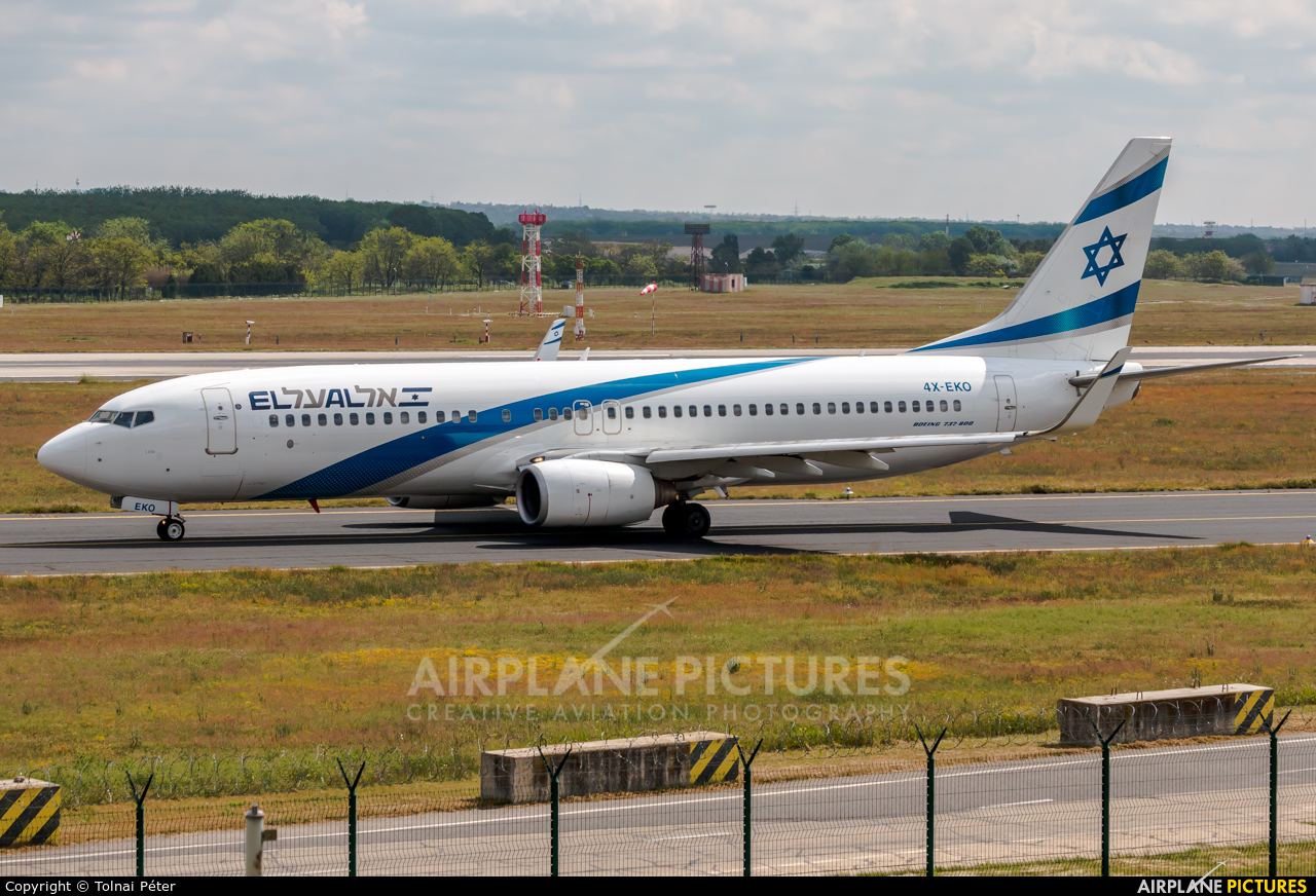 El Al Israel Airlines 4X-EKO aircraft at Budapest Ferenc Liszt International Airport