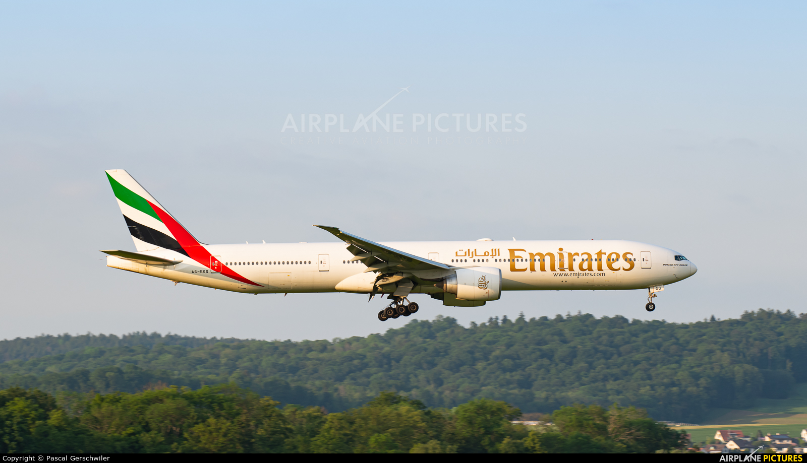 Emirates Airlines A6-EGQ aircraft at Zurich