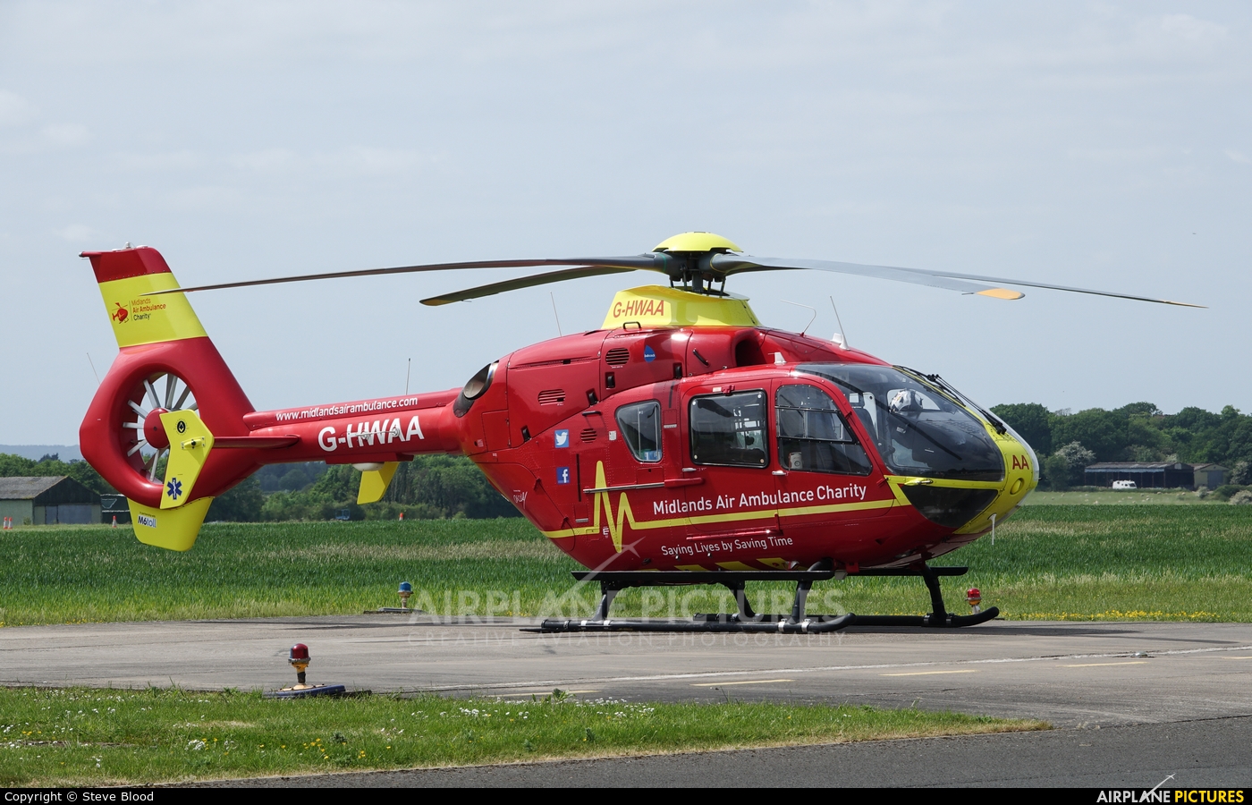 Midlands Air Ambulance G-HWAA aircraft at Tattenhill